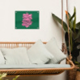 Abstract - Pink - Lijnen - Groen tuinposter los doek klein -sfeer7