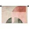 Cirkel - Abstract - Roze Wandkleed katoen klein -zz3d