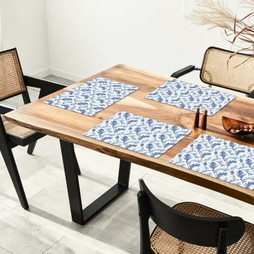 Frans - Citroen - Bladeren  - Blauw Placemat vinyl groot 368 -zzsfeer4_Kitchenyeah-website