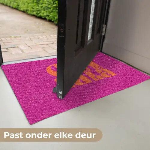 Oh la la - Roze - Oranje - Gestapelde letters Deurmat klein -USP_NL
