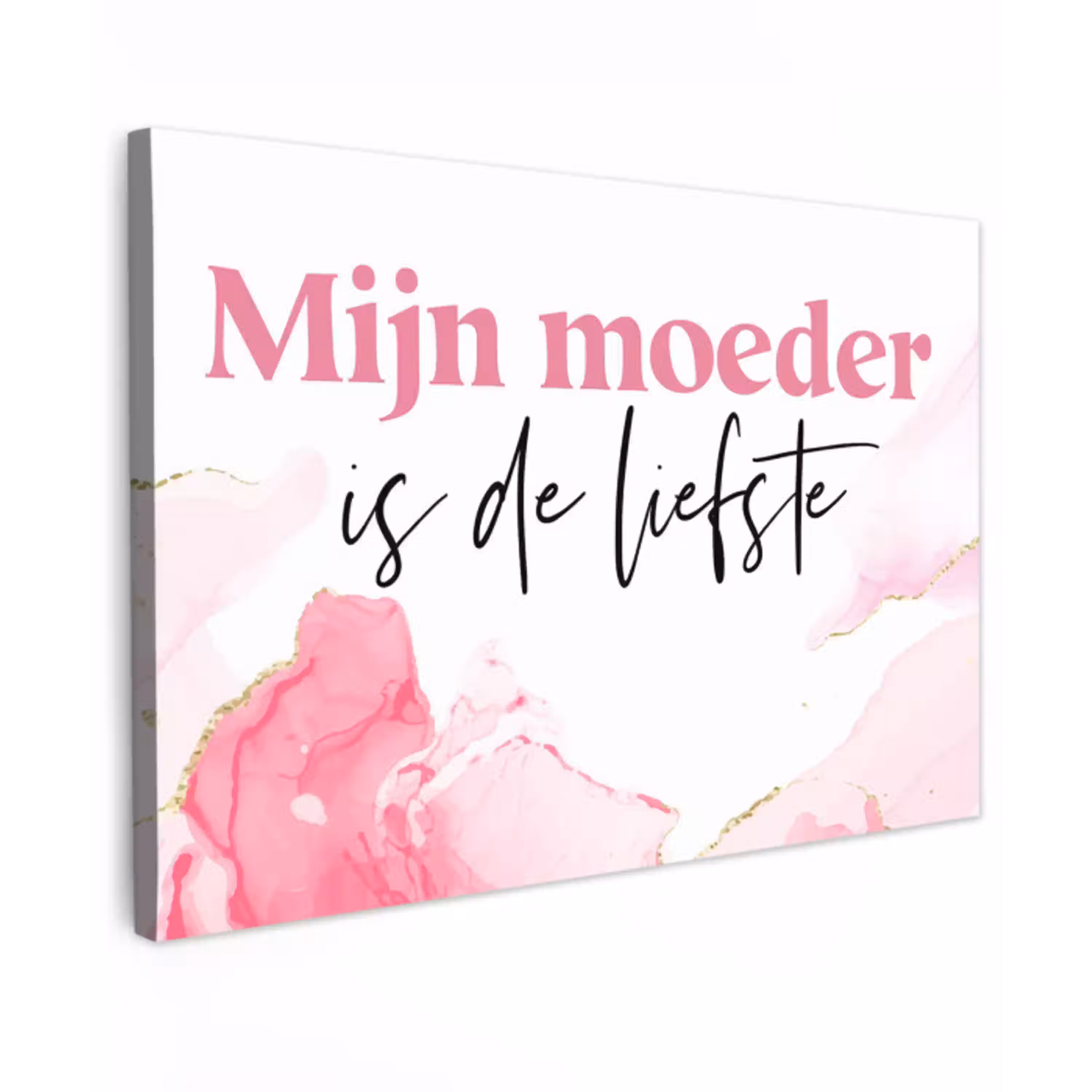 Quote - Mama - Mijn moeder is de liefste - Roze canvas 2cm klein -z3d