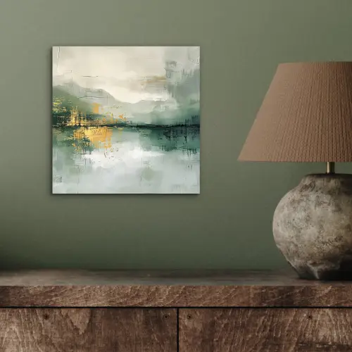 Groen - Modern - Abstract - Goud aluminium wit klein -sfeer2