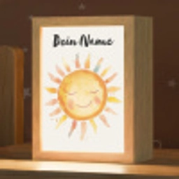 Zon - Watercolor - Geel Light Box met kabel (Kinderlampje) klein -zzz_3d_website