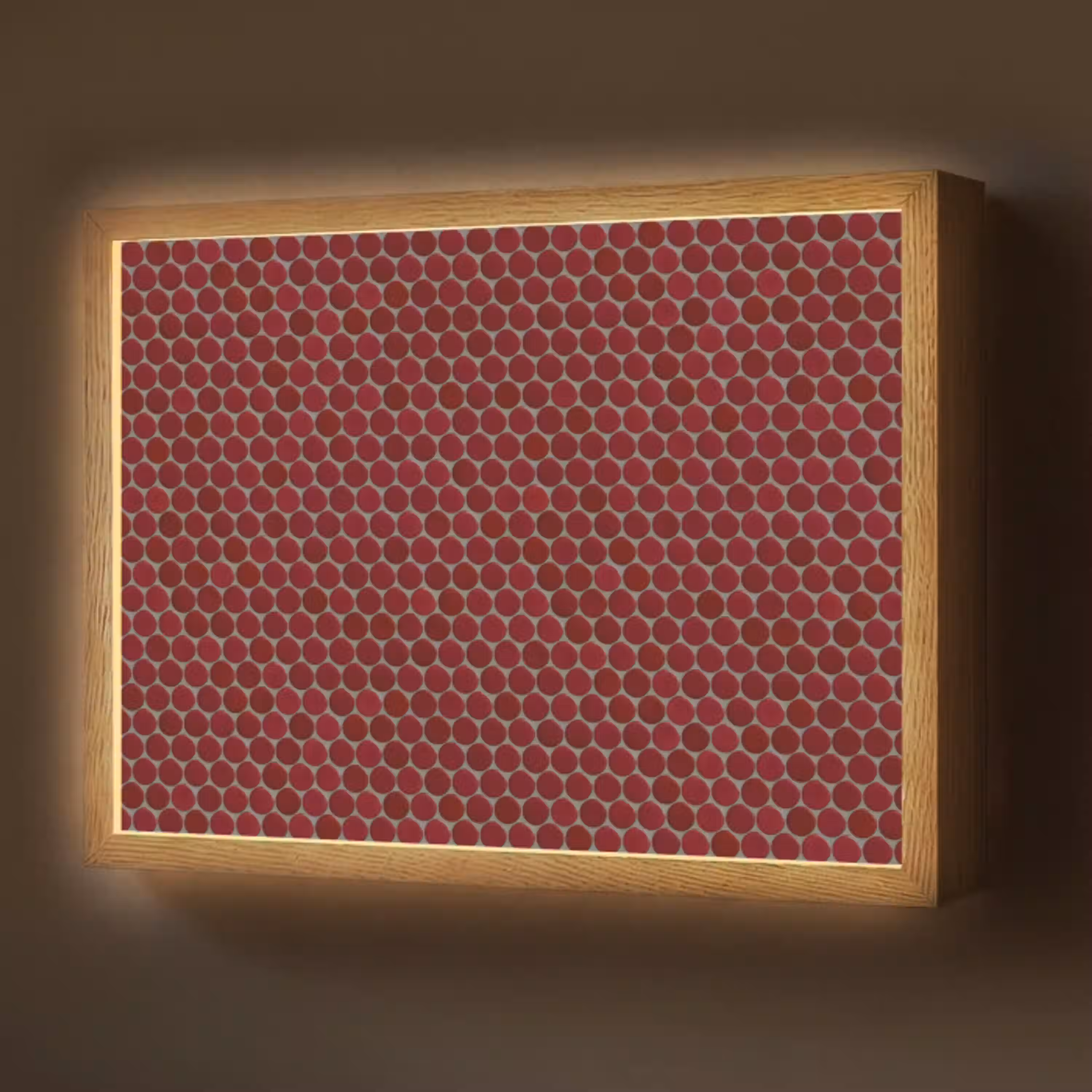 Penny - Mozaïek - Rond - Rood Light Box met batterij (Wandlamp) middel 907 -z3d_website