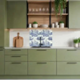 Huizen - Bomen - Water - Vogels - Blauw keuken achterwand 2 middel 865 -sfeer3