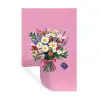 Bloemen - Quote - Kaartje - Kleurrijk Muursticker klein -3d