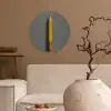 Potlood - Schilderij - Geel Wandcirkel kunststof plaat 5mm dik klein -sfeer1