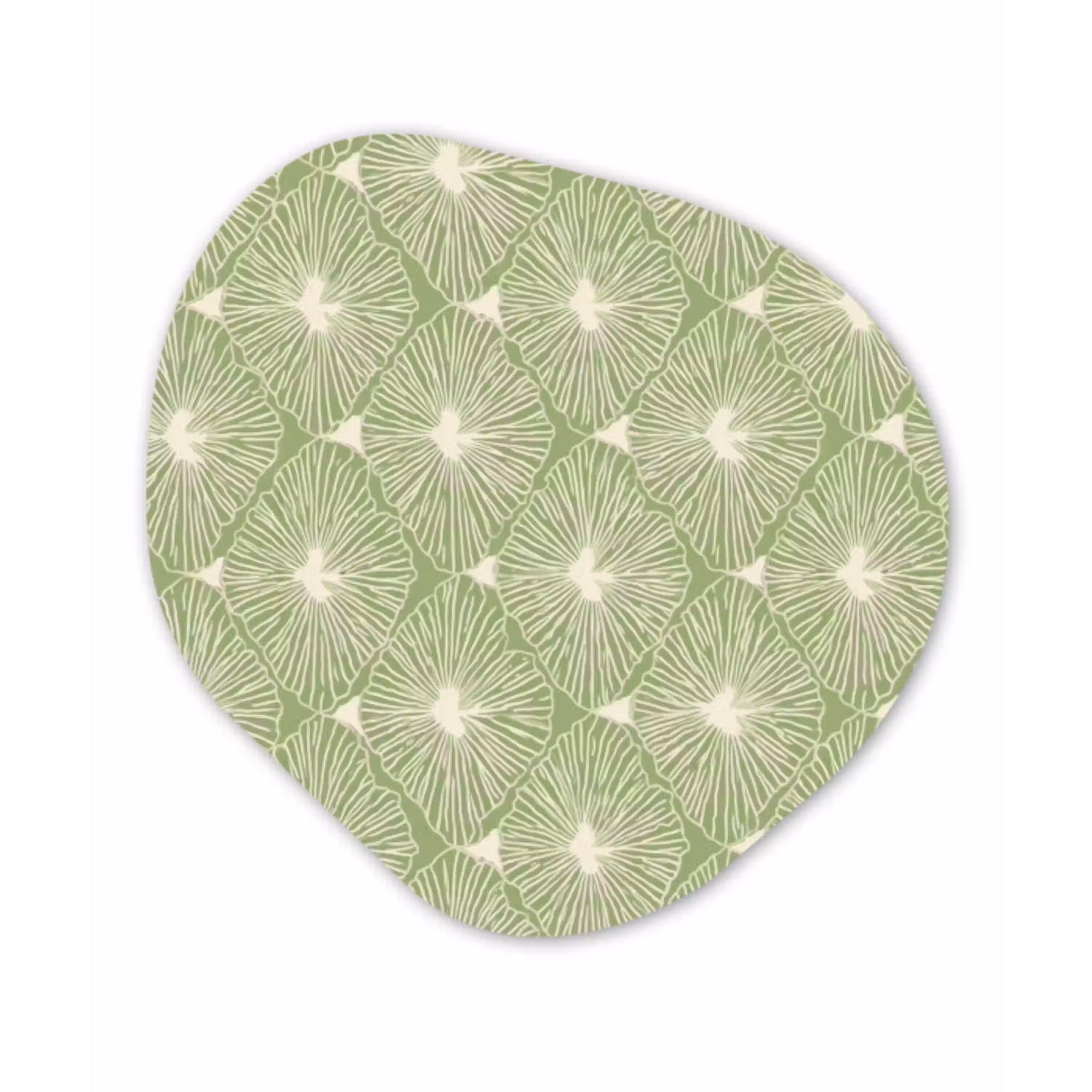 Saliegroen - Botanisch - Ruiten - Organisch - Patroon Wandcirkel Organisch Forex 3mm klein 629 -3d