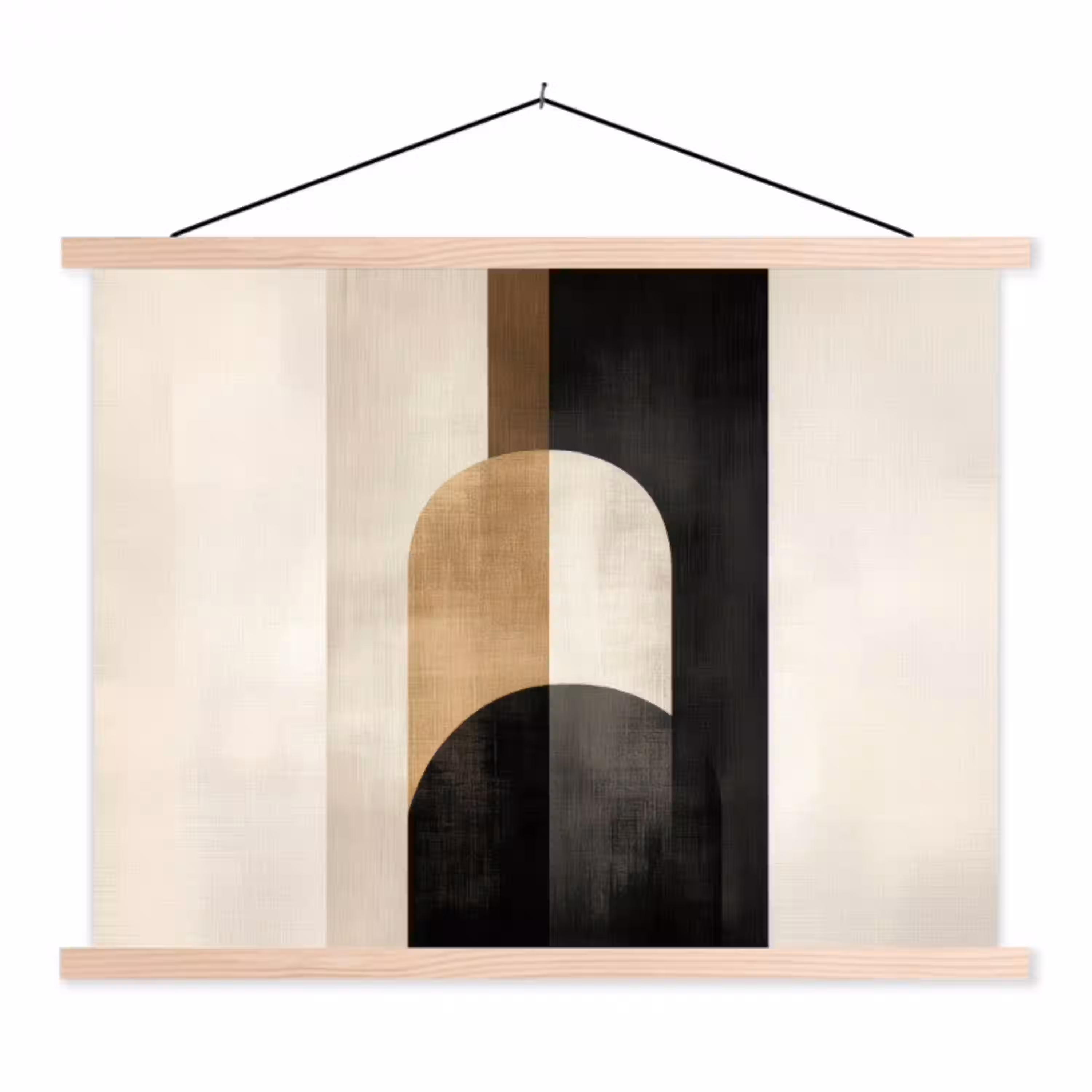 Geometrische - Vormen - Wit textielposter latten blank klein -3d