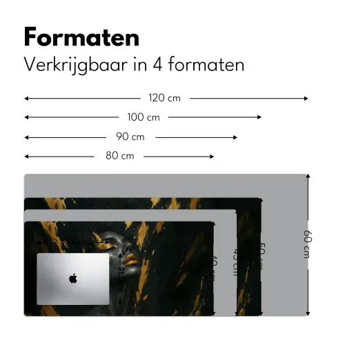 Gezicht - Vrouw - Verfspatten - Abstract Muismat XXL klein -sfeer5