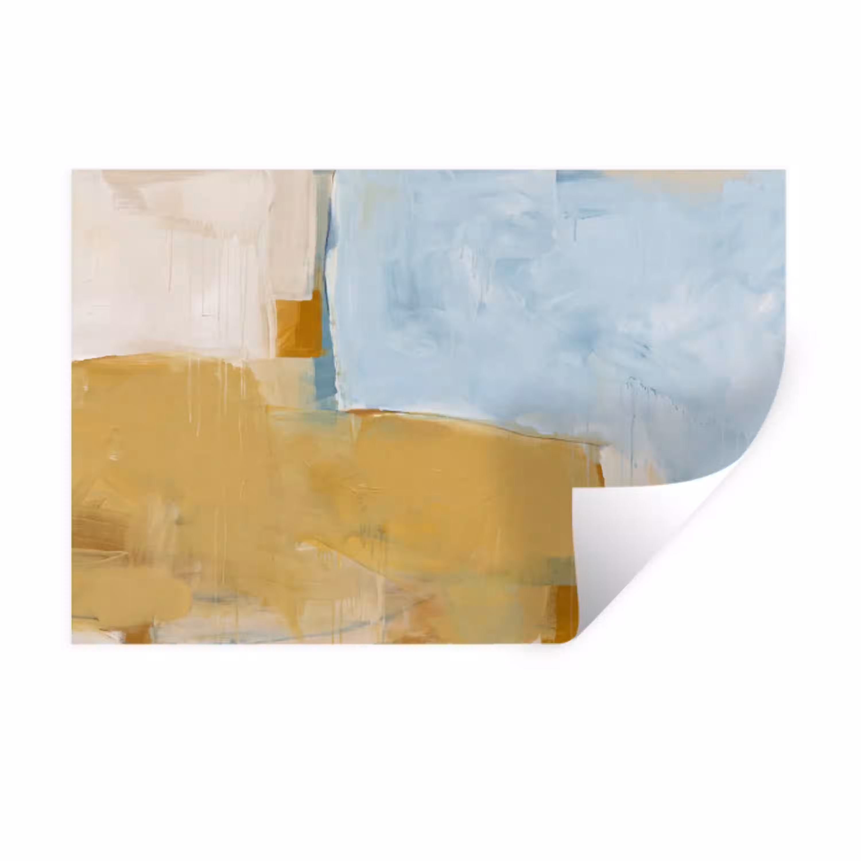 Abstract - Kleuren - Kunst - Modern - Blauw Muursticker klein -3d