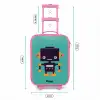 Groene robot Kinderkoffer - Roze klein -productfoto_formaten