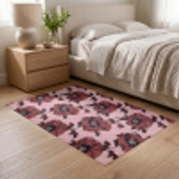 Bloemen - Retro - Rood Vloerkleed Rechthoek klein 1091 -atmosphere_sfeer3_global