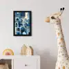 Grafisch - Abstract - Blauw - Wit fotolijst zwart zonder passe partout klein -usfeer4_kinderkamer