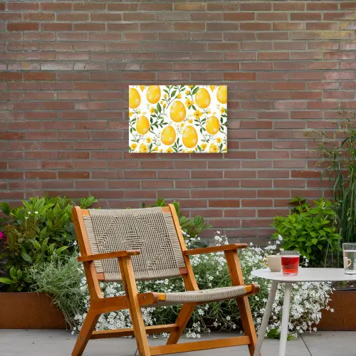 Bloemen - Paaseieren - Geel Tuinposter op houten frame 2 cm dik klein -sfeer3