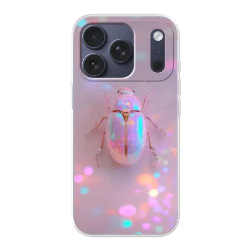 Kever - Metallic - Lichteffect - Roze Telefoonhoesje iPhone 17 Pro klein -3d