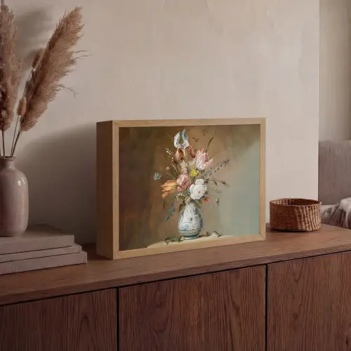 Oude meesters - Bloemen - Balthasar van der Ast Light Box met batterij (Wandlamp) middel -sfeer2