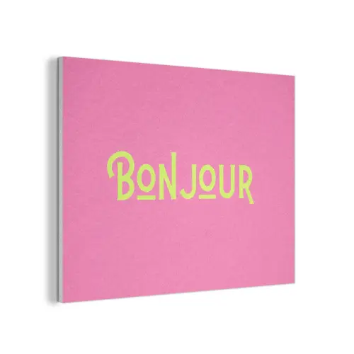 Roze - Groene Bonjour - art-deco PET vilt klein -3d