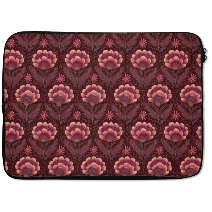 Bloemen - Waaier - Paars laptophoes neopreen klein 279 -zkaufland3dotto