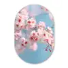 Takken - Bloesems - Roze Wandcirkel Ovaal Glas middel -3d