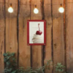 Cupcake - Kers - Rood tuinposter los doek klein -sfeer1