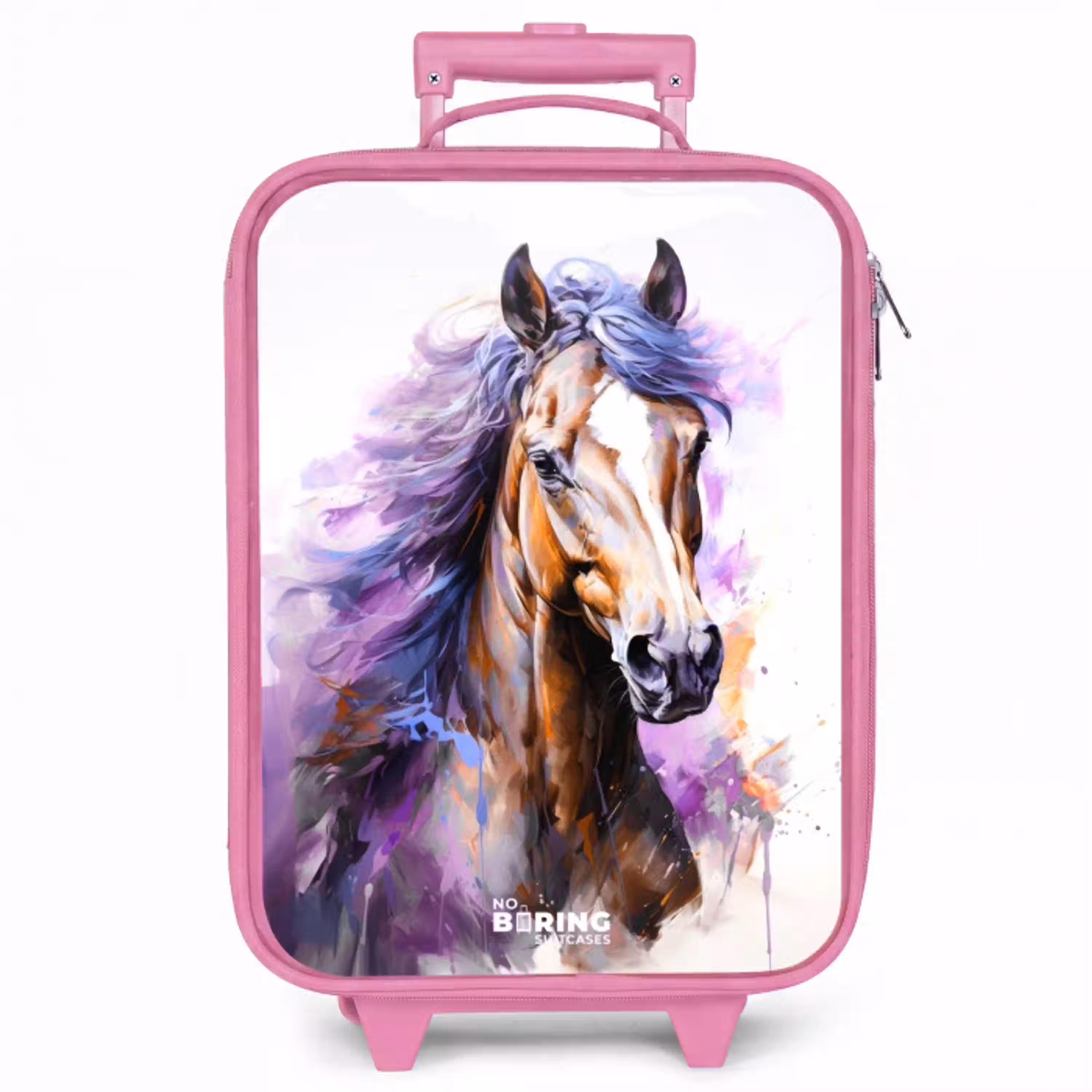 Aquarel paard met paarse manen Kinderkoffer - Roze klein -zzz_website3d