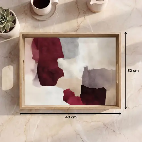 Abstract - Kleurbakken - Rood Dienblad Rechthoek middel -USP_Formaat