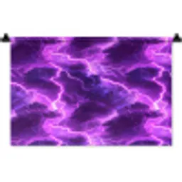 Paars - Bliksem - Wolken Wandkleed katoen klein 269 -zz3d