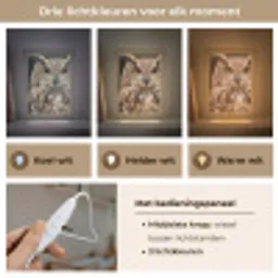 Oehoe - Uil - Portret - Bruin Light Box met kabel (Kinderlampje) klein -USP_lichtkleurNL