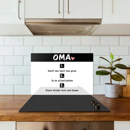 Quotes - Oma is de allerliefste - Spreuken - Oma keuken achterwand spatscherm klein -sfeer2