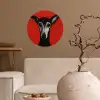 Windhond - Minimalistisch - Rood Wandcirkel behangsticker klein -sfeer1