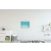 Strand - Blauwe lucht - Geel - Parasol textielposter latten blank klein -kinderkamer