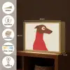 Silhouet - Hond - Trui - Rood Light Box met batterij (Wandlamp) middel -USP_websiteoverzichtNL