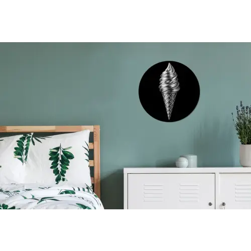 Softijs - Realistisch - Futuristisch Wandcirkel aluminium klein -slaapkamer