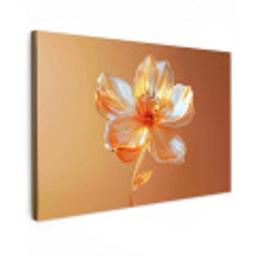 Glazen - Bloem - Oranje Tuinposter op houten frame 2 cm dik klein -3d
