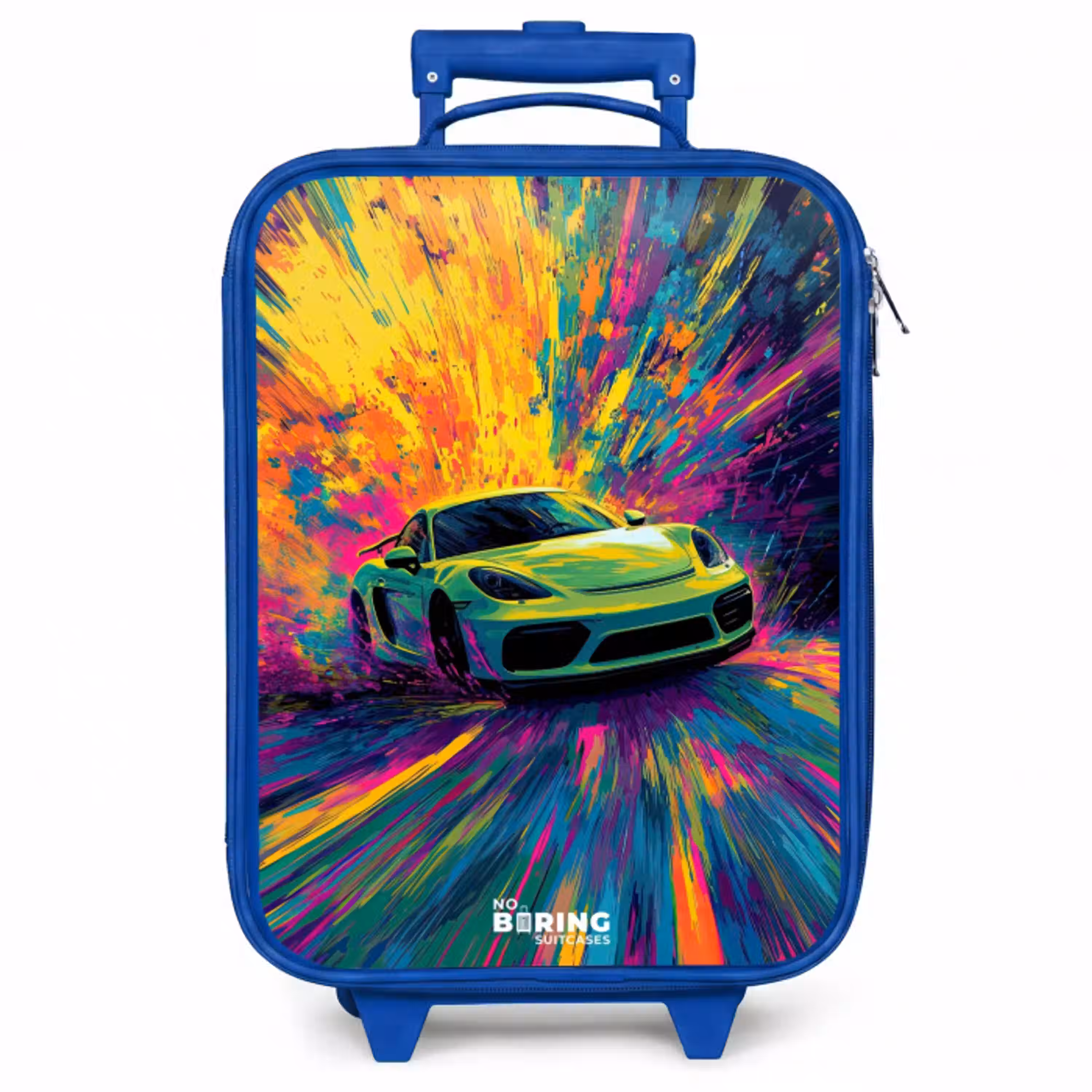 Sportwagen - Explosie - Kleurrijk - Verfstrepen Kinderkoffer - Blauw klein -zzz_website3d