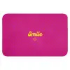 Smile - Stippen - Geel - Smiley - Roze Badmat klein -3d