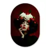 Vrouw - Kersen - Slagroom Wandcirkel Ovaal Forex klein -3d