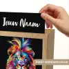 Leeuwen - Kleurrijk - Zwart - Dieren Light Box met kabel (Kinderlampje) klein -USP_websiteprintNL
