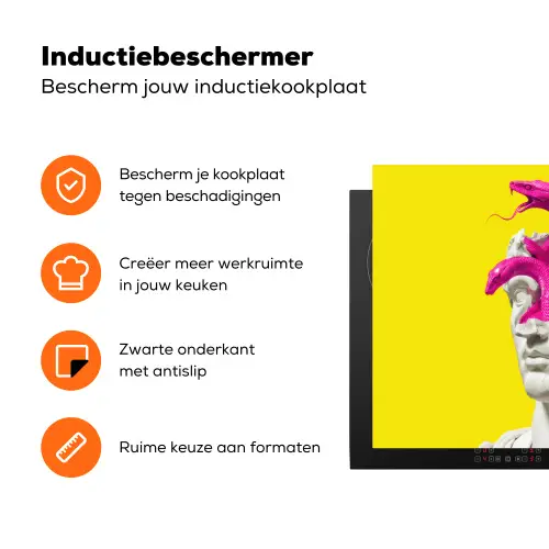 Buste - Slangen - Geel Inductie beschermer vinyl 3mm klein -zzzzzzz-td-ups