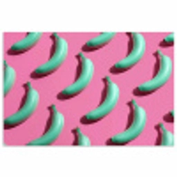 Bananen - Patroon - Blauw - Roze poster papier klein -3d
