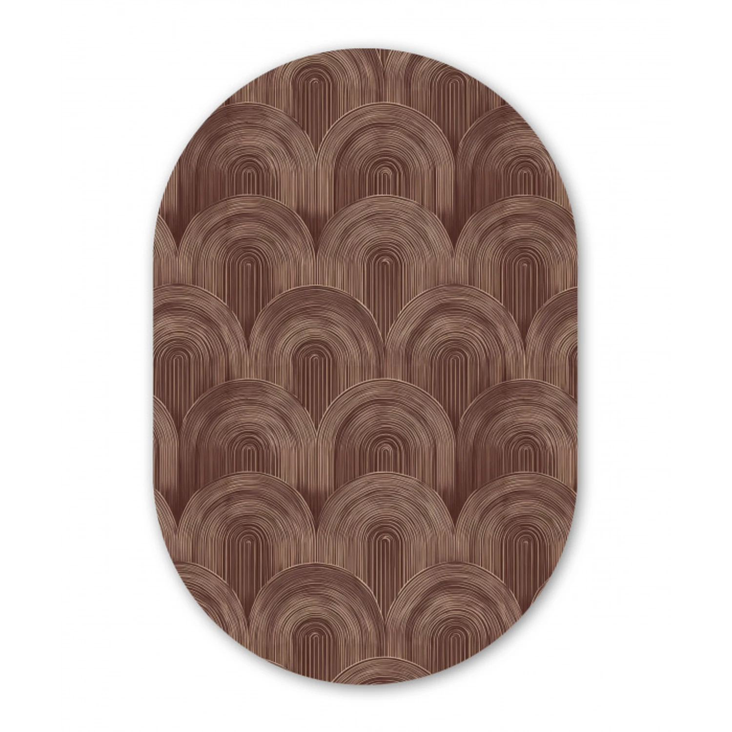 Ritmisch - Effect - Bruin Wandcirkel Ovaal Forex klein 630 -3d