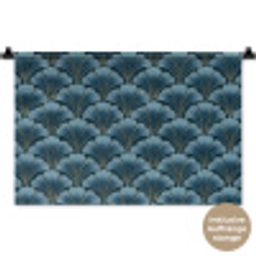 Patroon - Ginkgoblad - Blauw Wandkleed katoen klein 269 -t3d_DE