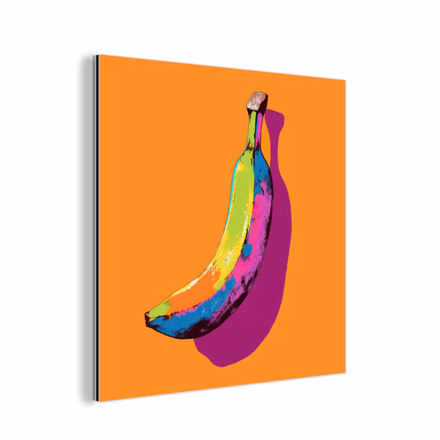 Aluminium schilderij - Felle kleuren - Banaan - popart