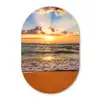 Strand - Zonsondergang - Zee - Wolken - Horizon Wandcirkel Ovaal Forex klein -3d