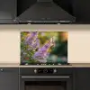 Sierlijke - Vlinder - Paarse - Bloemen keuken achterwand spatscherm klein -sfeer1