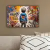 Graffiti - Jongen - Kleuren - Kunst - Street Art canvas 2cm klein -sfeer3
