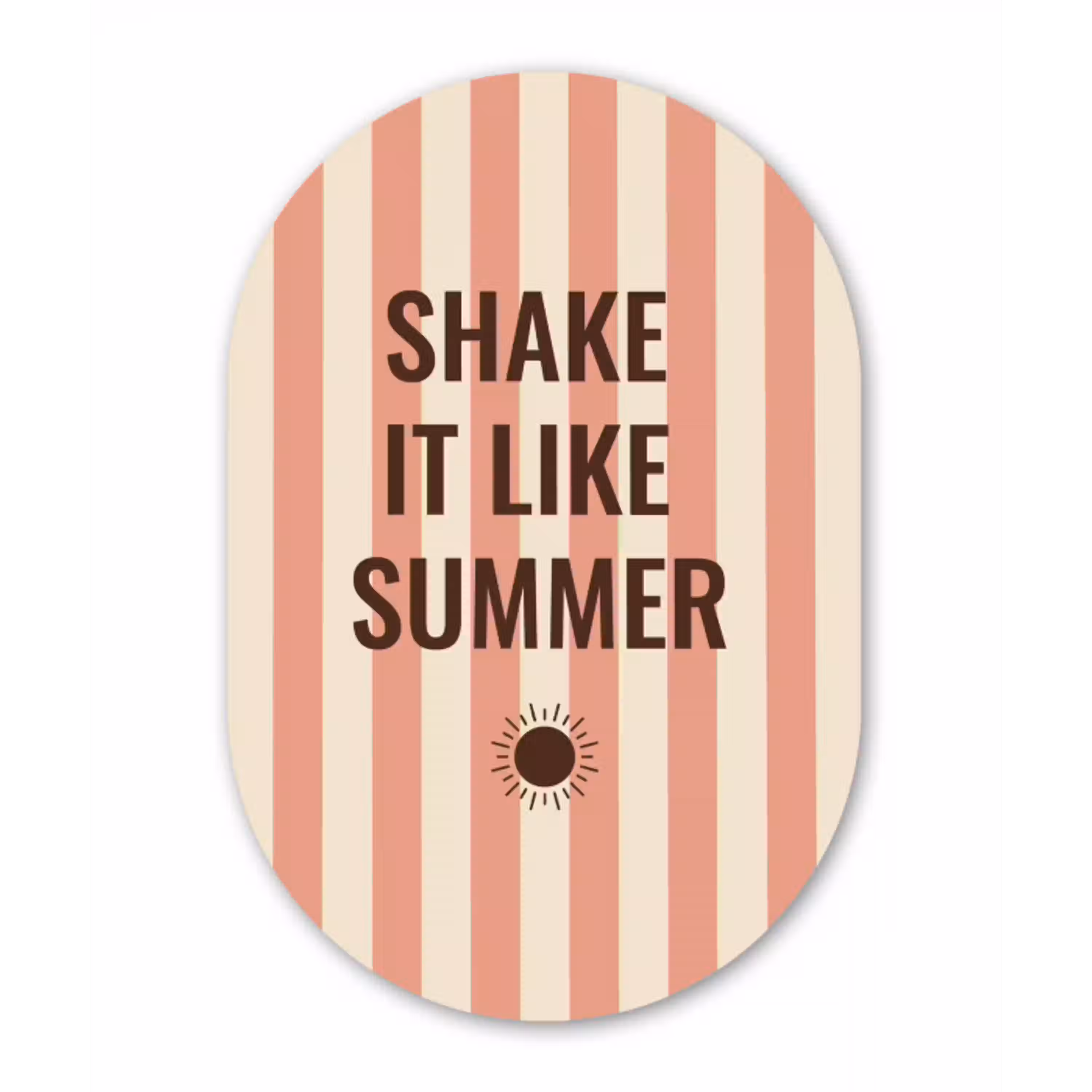 Zomer - Quote - Strepen Wandcirkel Ovaal Glas middel -3d