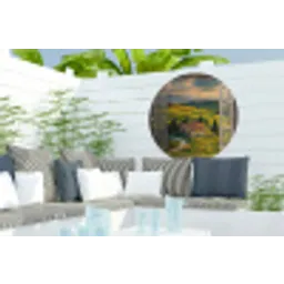 Doorkijk - Toscane - Uitzicht - Landschap - Zomer Wandcirkel tuinposter met ringen klein -buiten2