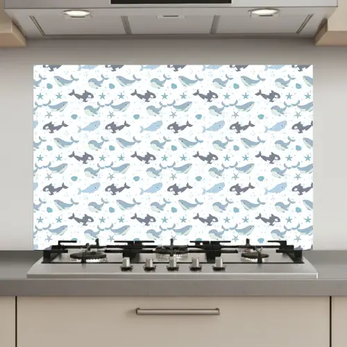Oceaan - Walvis - Orka - Blauw keuken achterwand spatscherm klein 900 -3d_website